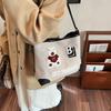 Vintage Bear Cartoon Tote Bag Large Capacity Commuter Women Shoulder Bag Fashionable Versatile Teenagers Girls School Bag