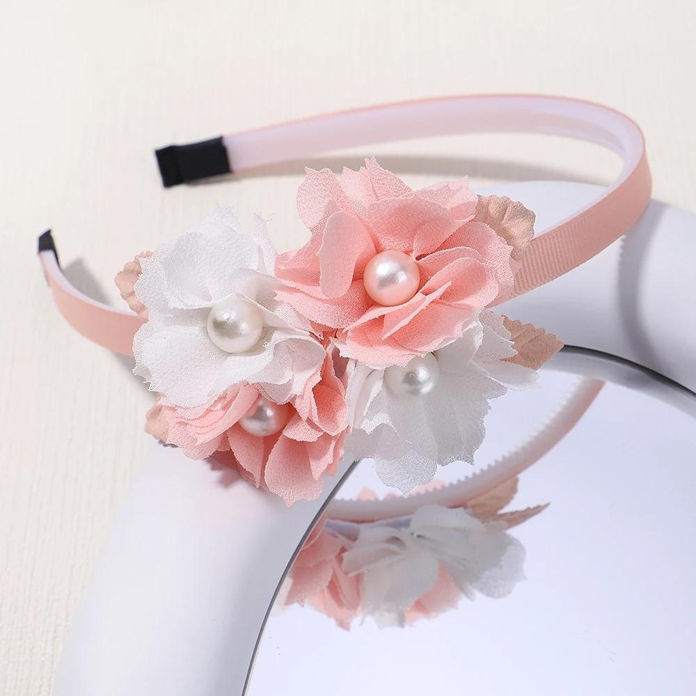 Neue handgefertigte Haarreifen für Blumenmädchen, süße Perlen- und Federkronen für Hochzeiten, Prinzessinnen-Kopfbedeckungen für Tanzpartys, modische Accessoires