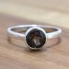 Smoky Topaz 925 Sterling Silver  Ring,  Round Gemstone Handamde Women Statement Ring Jewelry