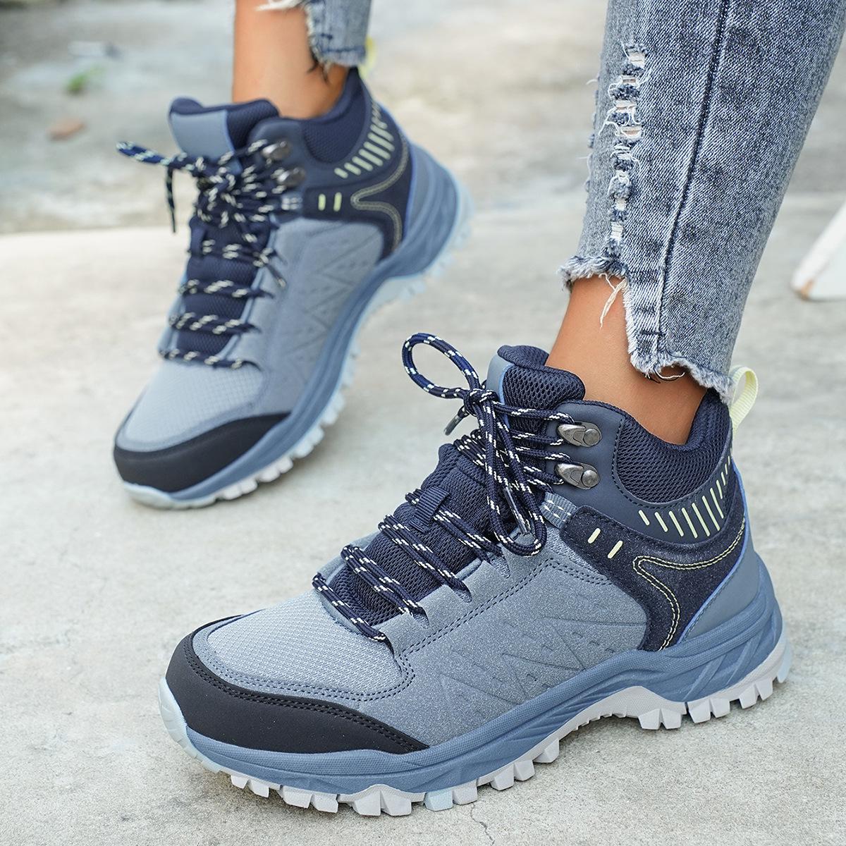 

Couple s Breathable Wear-Resistant Mid-Top Hiking Shoes for All Seasons 39 синій