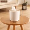Round Desktop Tissue Box with Bamboo Lid