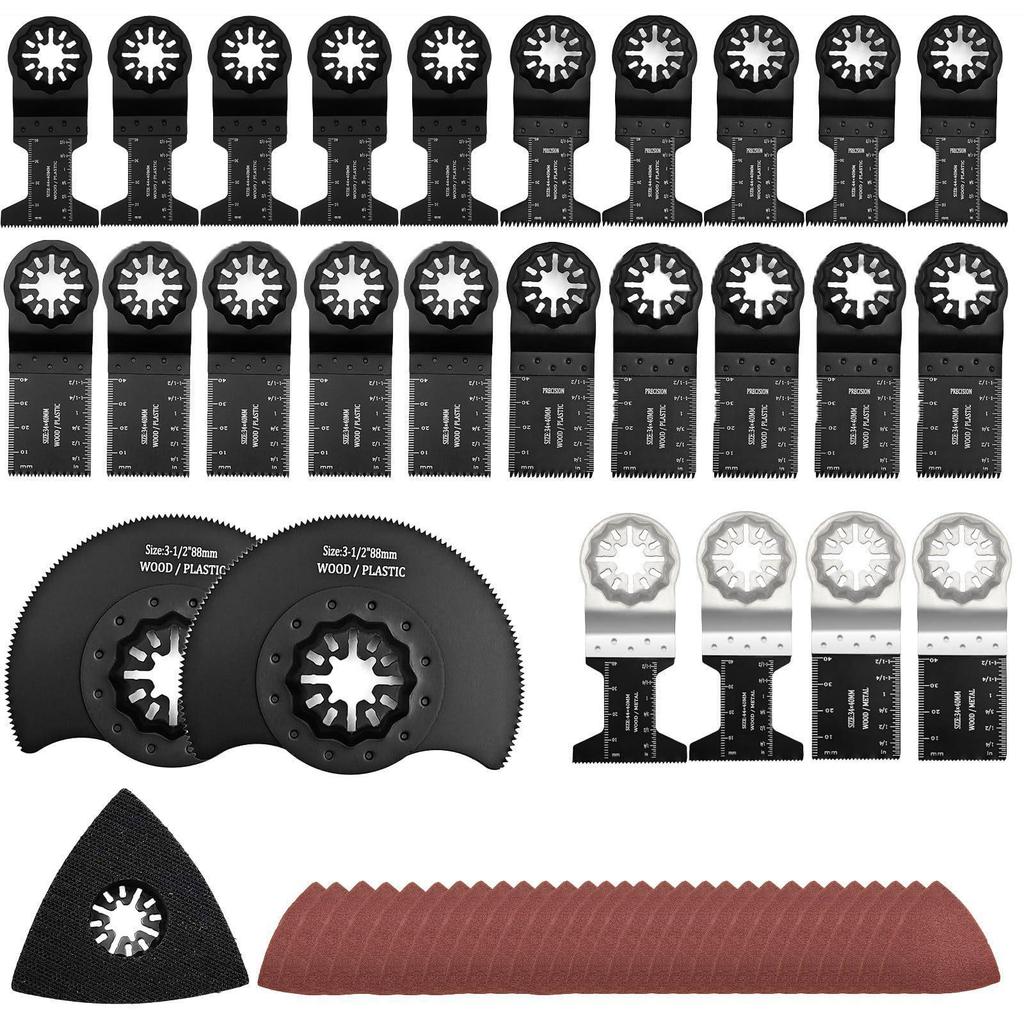 57-piece All-purpose Saw Blade Kit Compatible with Bosch/Fein/Makita, Starlock Compatible.