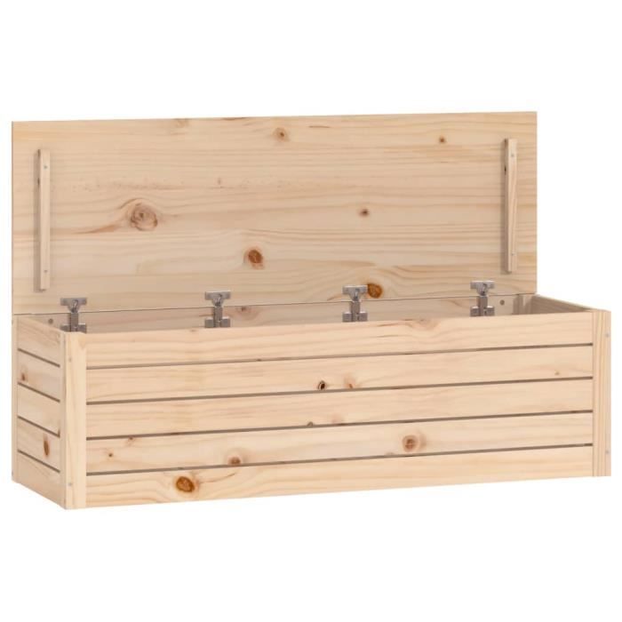 823624 vidaXL Storage Box 109x36.5x33 Cm Solid Pine Wood
