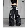 Vintage Patchwork Distressed Jeans Hip Hop Locker Weiter Bein Cargohosen Damen Gewaschene Distressed Denim Hosen
