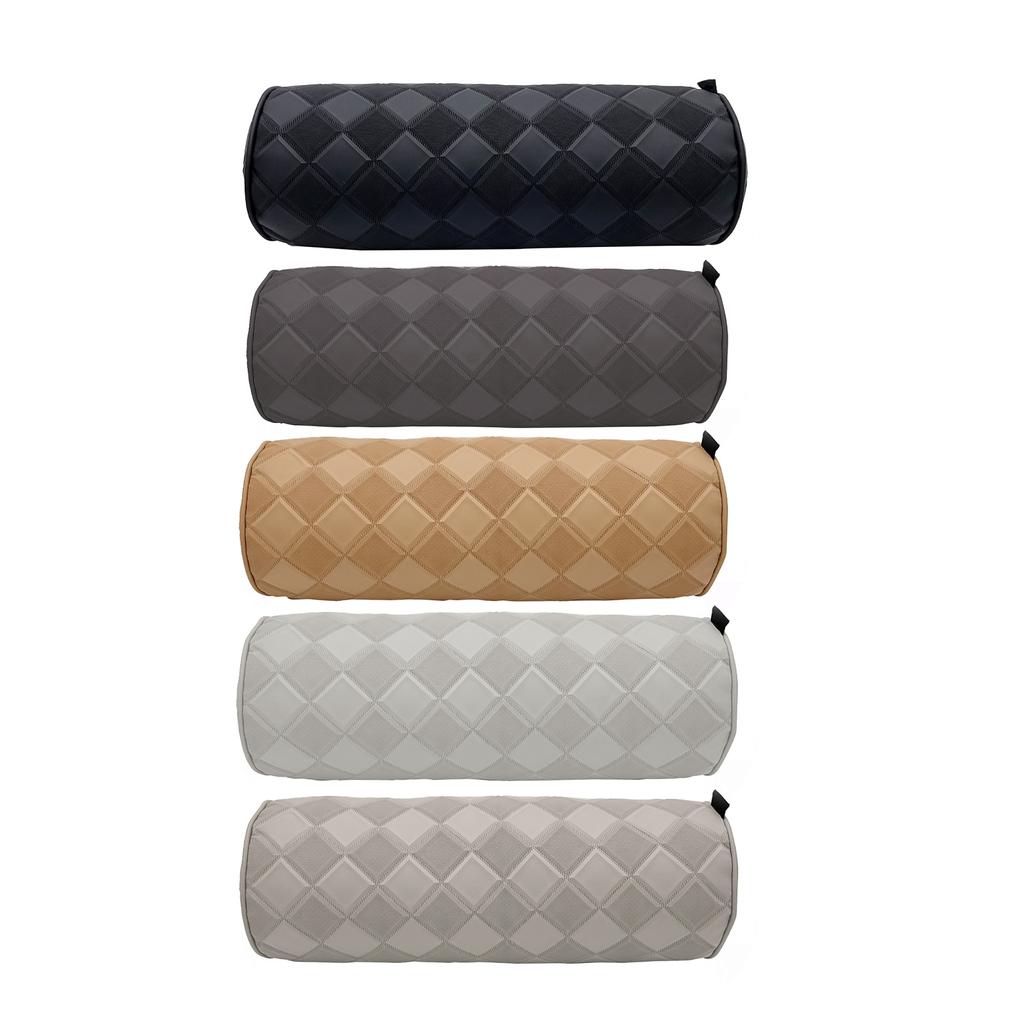 Car Headrest Neck Pillow Comfy Nap for Adults SUV Embroidered Leather Memory Foam Supports Rest Pillows