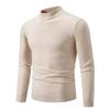 Autumn Men's Half Turtleneck Sweater Solid Color Basic Style Casual Fashion Knitwear Slim Fit High Elastic Male Warm Pullovers