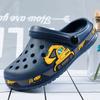 Children Shoes Baby Boys Slippers Cartoon Excavator Print Clogs Summer Breathable Soft Indoor Sports Boy Slippers