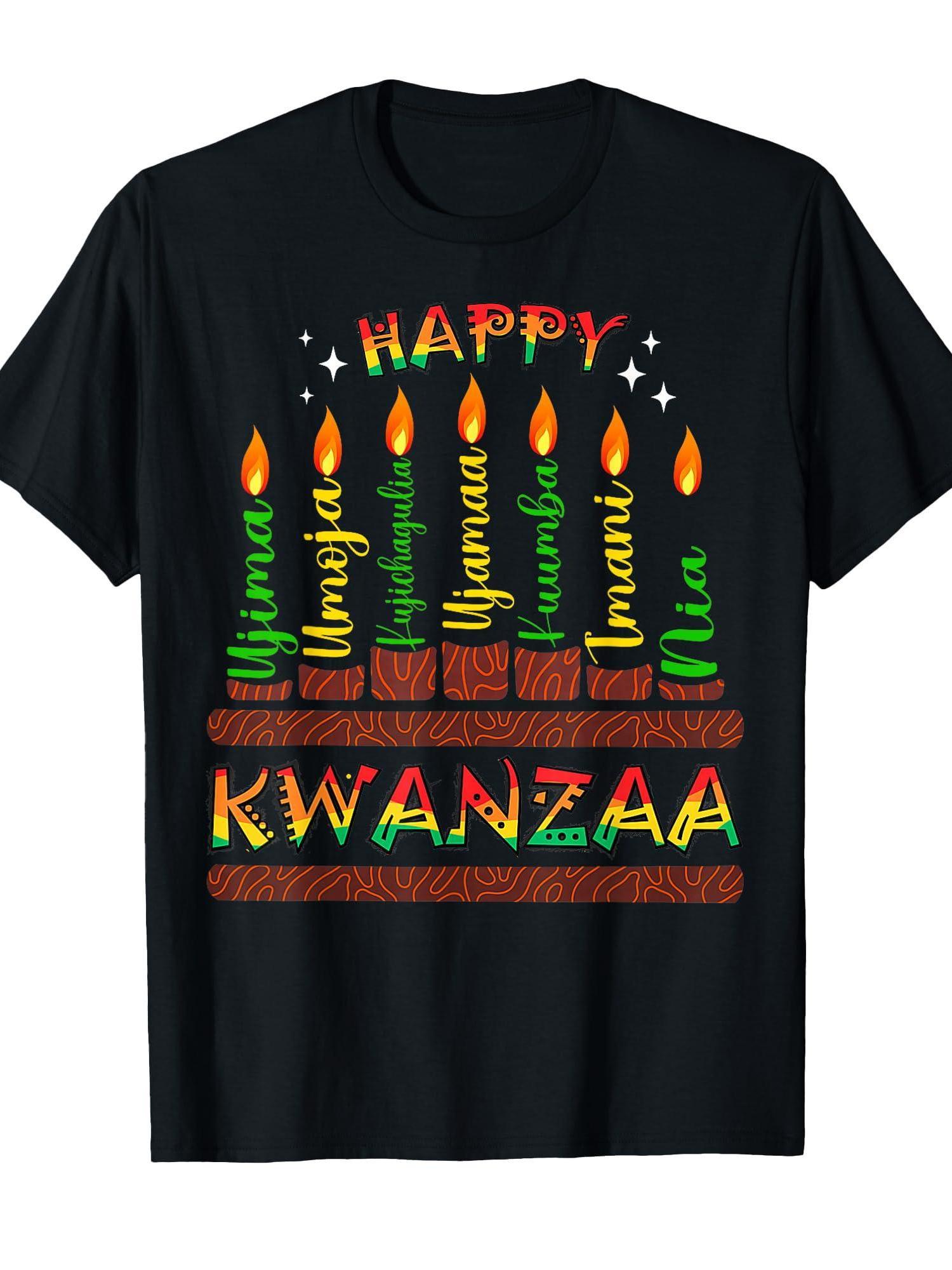 Happy Kwanzaa Seven Principles T-Shirt - African Month & Kwanzaa Celebration with Ngai Urithia (Seven Principles) L