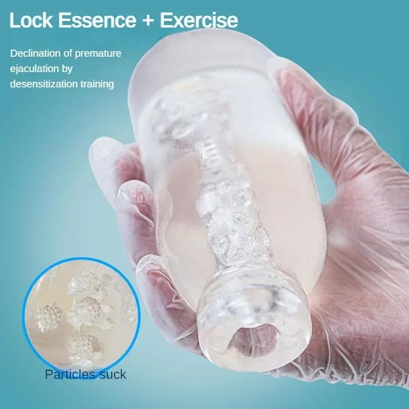 3 Розміри Міні Мастурбатор Чашка М'яка Прозора Вагіна Масаж Пеніса Чоловіча Вправа на Витривалість Портативні Іграшки для Орального Сексу для Чоловіка