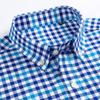 Men's Fashion Plaid Checkered Short Sleeve 100% Cotton Shirt Button-collar Holiday Youthful Striped Summer Casual Gingham Shirts