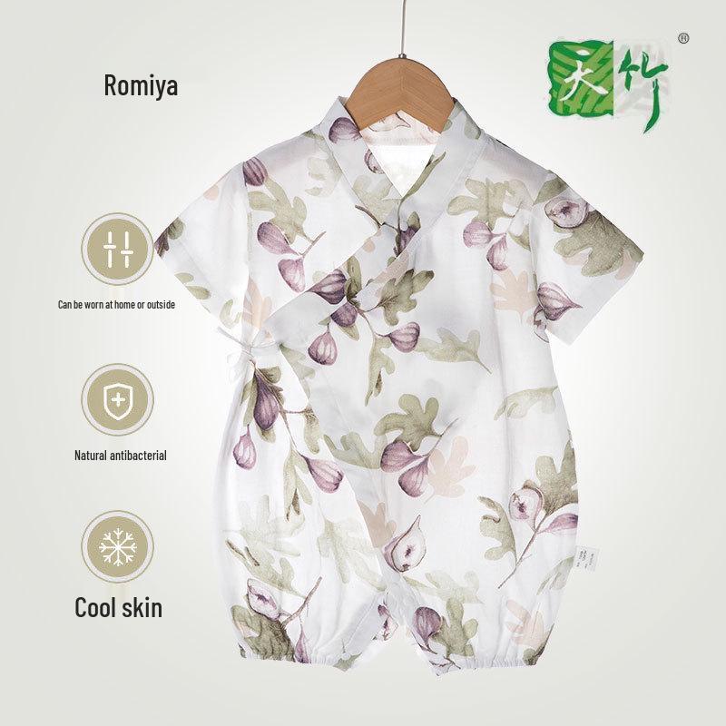 

Летний ромпер для новорожденного: Легкий марлевый комбинезон 73 cm