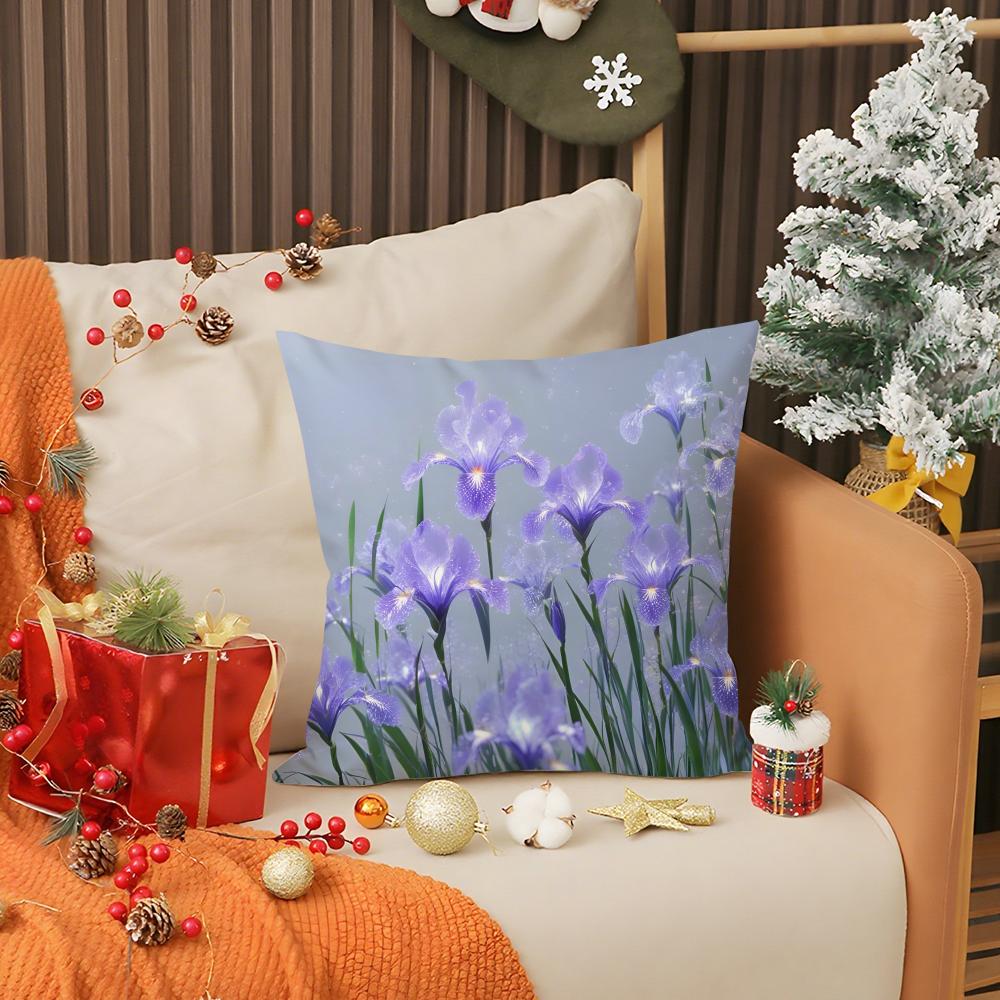 France I-Iris Pillow Case Living Room Sofa Decorative Cushion Cover Simple Household Light Luxury Printed Pillow