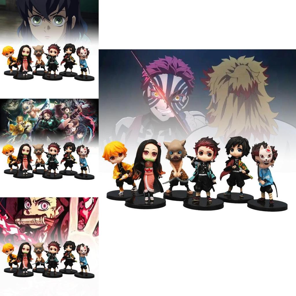 High Quality Demon Slayer Tanjiro Nezuko And Zenitsu Figures Set Of 6 For Anime Fans