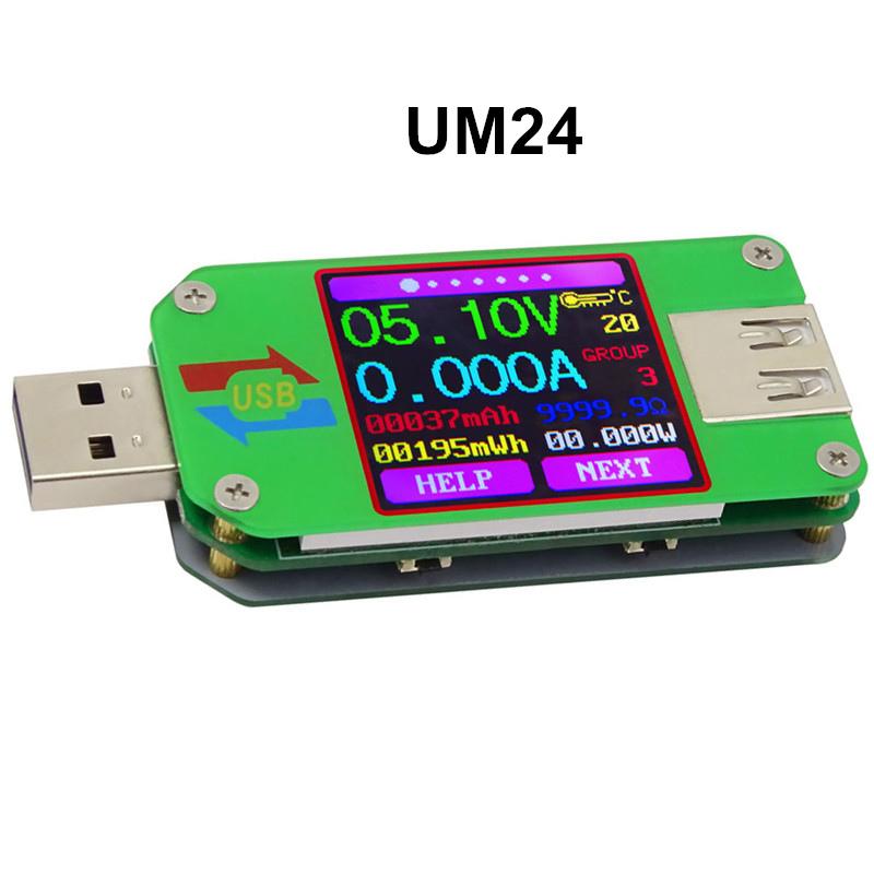 UM34/UM34C UM24/UM24C UM25/UM25C DC Voltmeter Ammeter Voltage Current Tester Voltage battery Charge USB Tester