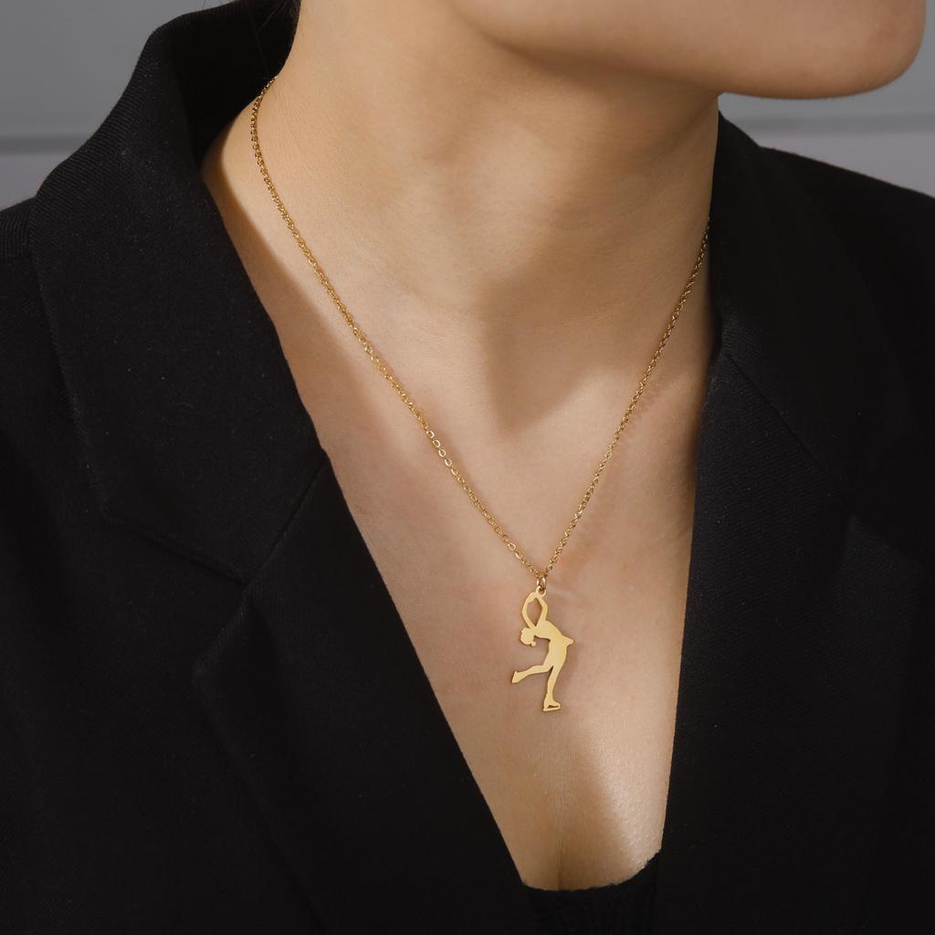 Collar de Patinaje sobre Hielo con Figura Unift para Mujer Hija Acero Inoxidable Patinaje sobre Ruedas Deporte Patinaje Artístico Joyería para Niña Moderno