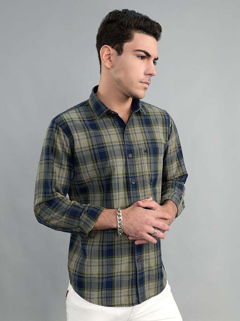 MONTE CARLO Mens Regular Fit Check Full Sleeve Shirt