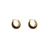 Medela Style Brown Oil Dripping Small Circle Ring Loose Temperament Commuter Earrings Yiwu Jewelry Factory