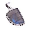 Natural Labradorite Gemstone 925 Solid Sterling Silver Gift Pendant 1.25" L3W83