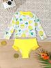 2026 Girls' Long Sleeve Two-Piece Swimsuit Set - Toddler Swimwear