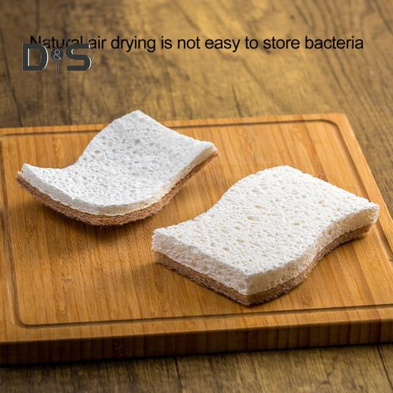 12 Stück natürlicher Küchenschwamm mit Kokosnuss-Schrubber, biologisch abbaubar, kompostierbar, Zellulose-Geschirrschwamm, unverzichtbar für die Küche zu Hause