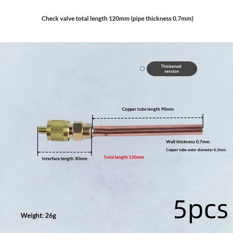 5Pcs 3.4Mpa Copper Air Conditioner Refrigeration Valves Durable HVAC Accessory for Residential Commercial Cooling System Repair
