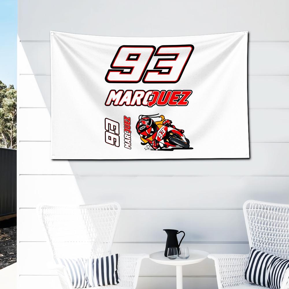 Hot Sale Moto Marquez Marc 93 Flag Polyester Digital Printing Banner For Garage Wall Art Out Door Decoration Car Club Tapestry