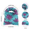 African Braided Headwrap High Skull Turban Cap Flower Printed Hijab Head Scarf for Music Festival Theme Event Oversized