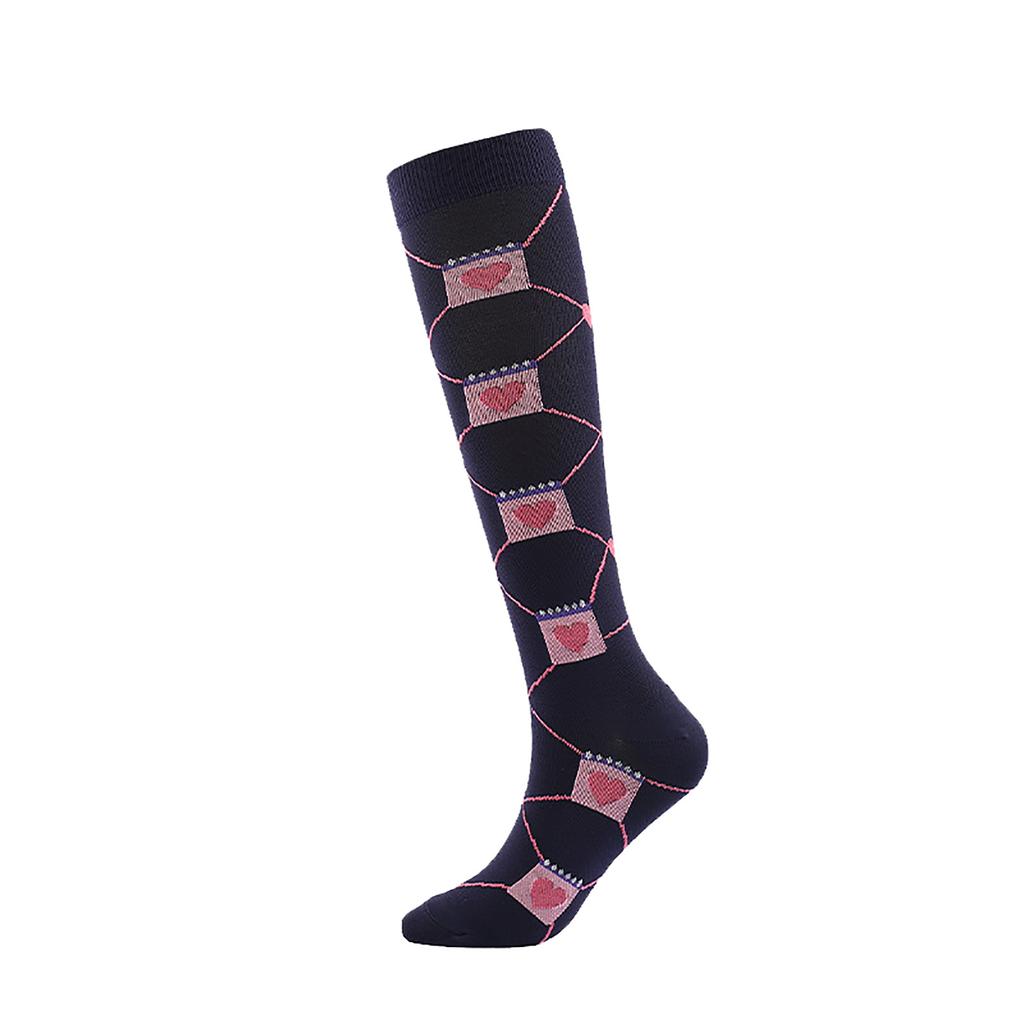 Damen Absorb Sweat Cartoon Print Nylon Long Tube Kompression Outdoor Sportsocken