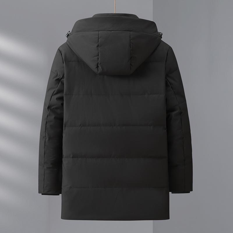 Winter Outdoor Middle-aged and Elderly Medium and Long Down Jackets Thickened Dad Men