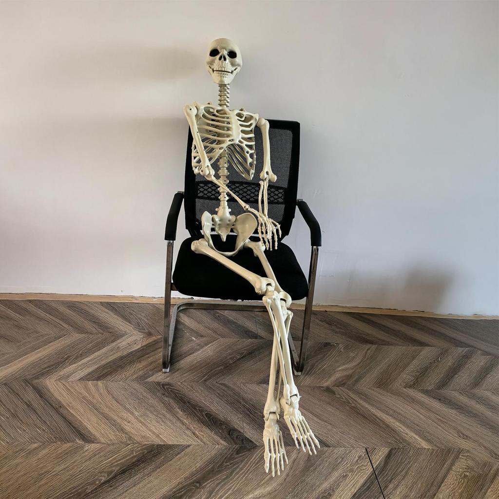 Skeleton Decor For Outdoor Movable Joints Full Size Skeleton Model Weather-Resistant Outdoor Decorations Spooky Photo Props
