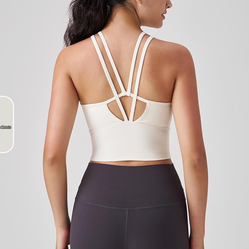 

Antibacterial Women s Sports Bra: Fixed Cups, Shockproof, for Running, Yoga, Pilates, Fitness, and Outdoor Activities. Extra Large
