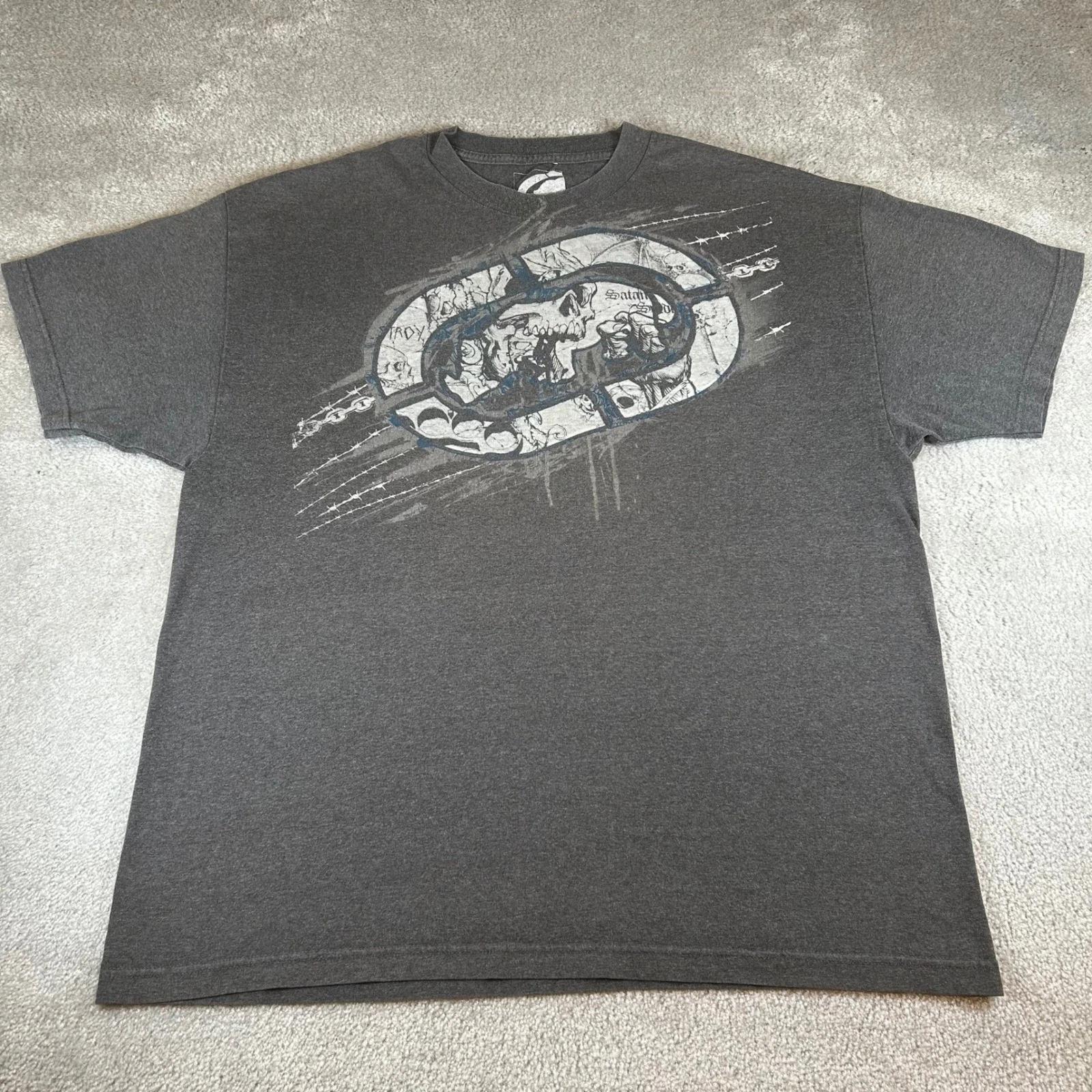 

Мужская футболка Ecko Unltd 2XL Угольно-серый Череп Цепь Графика Streetwear Y2K Футболка M