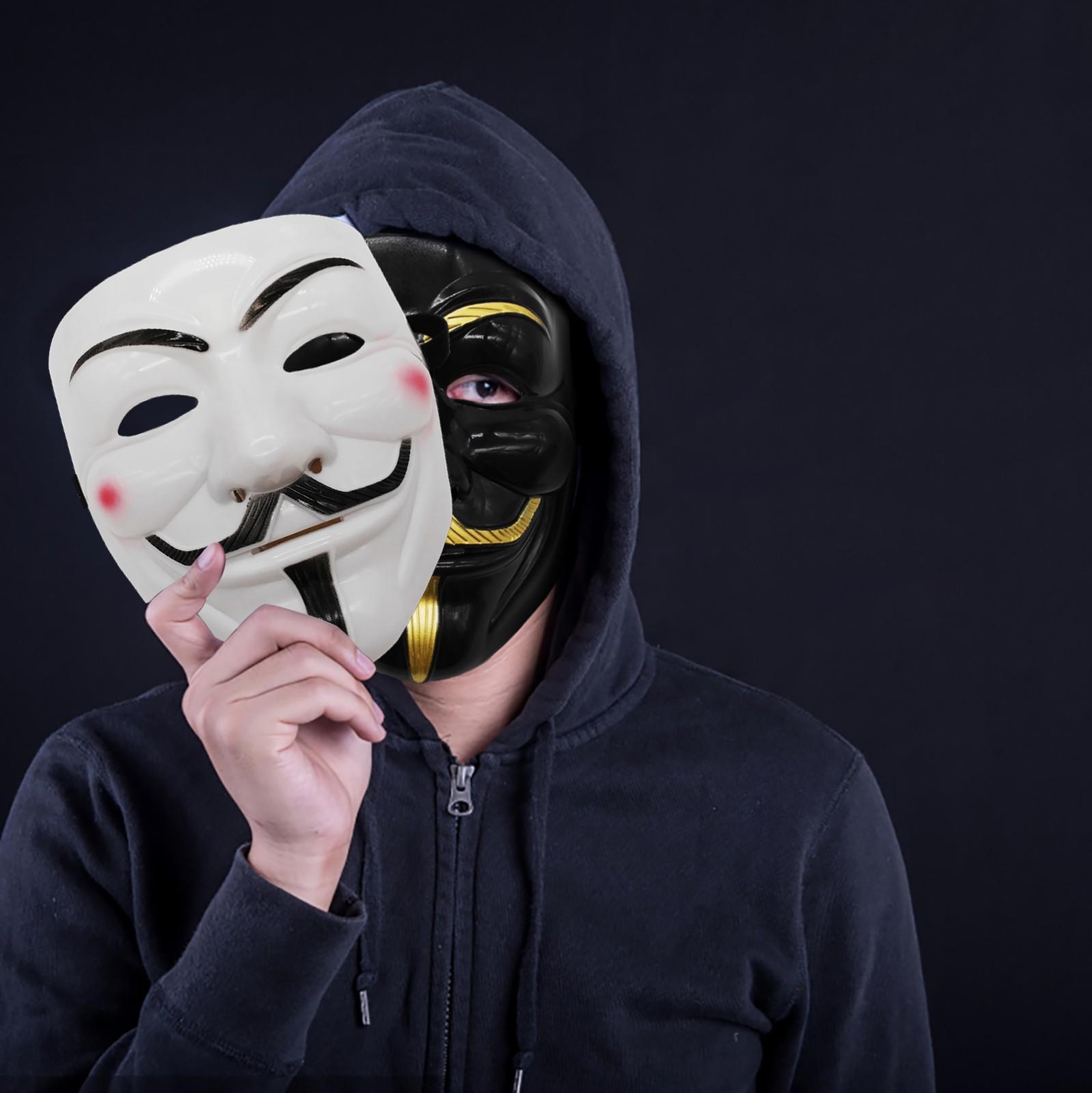 Маска хакеров Белый V значит Вендетта Хэллоуин Маска для лица Костюм Косплей Вечеринка — фото 4
