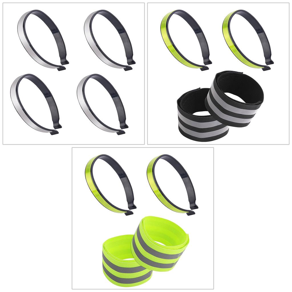 4pcs Reflective Bicycles Wide Pant Clip Sports Running Waist Ankle Belt Cycling Accessories