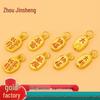 3D Golden Wealth Attraction Card Pure Gold 999 Auspicious Pendant DIY Bracelet Charm for Women