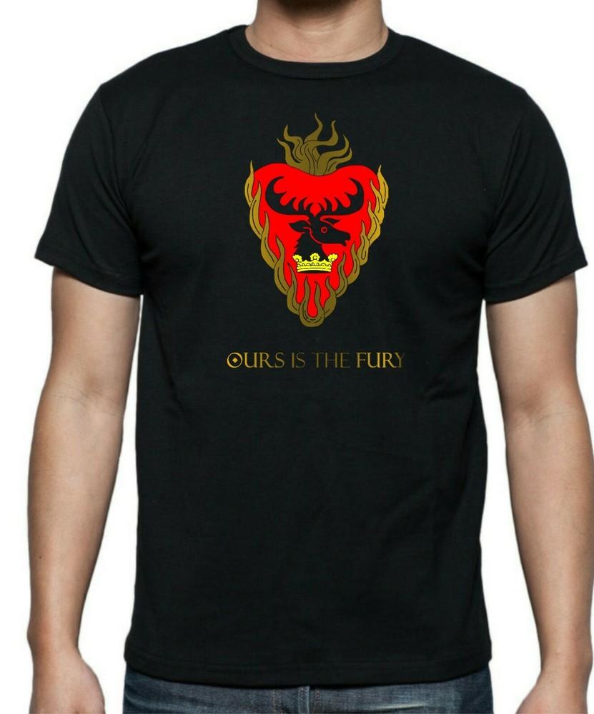 Game Of Thrones Tshirt Stannis Baratheon Tshirt Ours Is The Fury Black Tshirt S