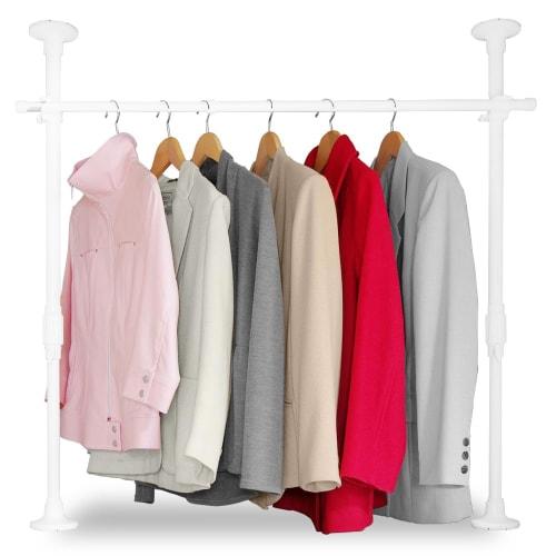 IRIS OHYAMA NSP-120 Pipe Hanger, Tension Shelf with Tension Rod, Expandable Shelf, Tension Rod, Clothes Rack for Closets, Extendable Width 70-120cm, 1