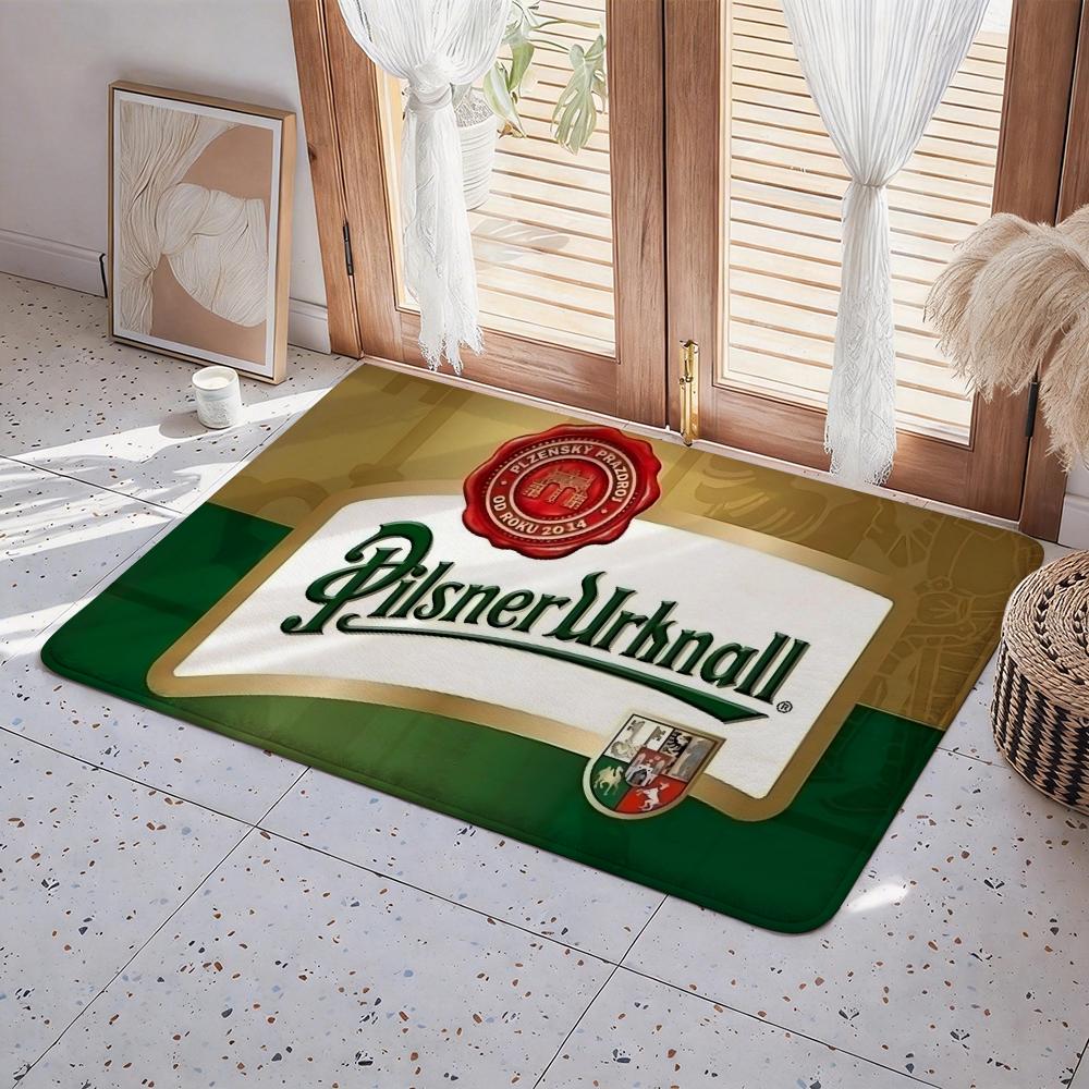 Dywanik podłogowy P-Pilsner Urquell Eco - Flanelowy wycieraczka antypoślizgowa bezwonny dywanik podłogowy do wnętrz miękki krótki plusz dywanik domowy
