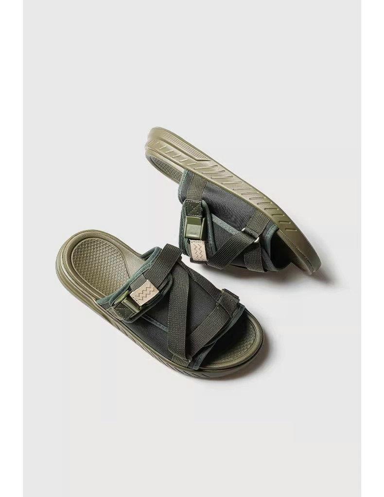 Fashion Men's Canvas Casual Slippers Summer Couple Thick Soled Non Slip Beach Slippers Men's Sandals