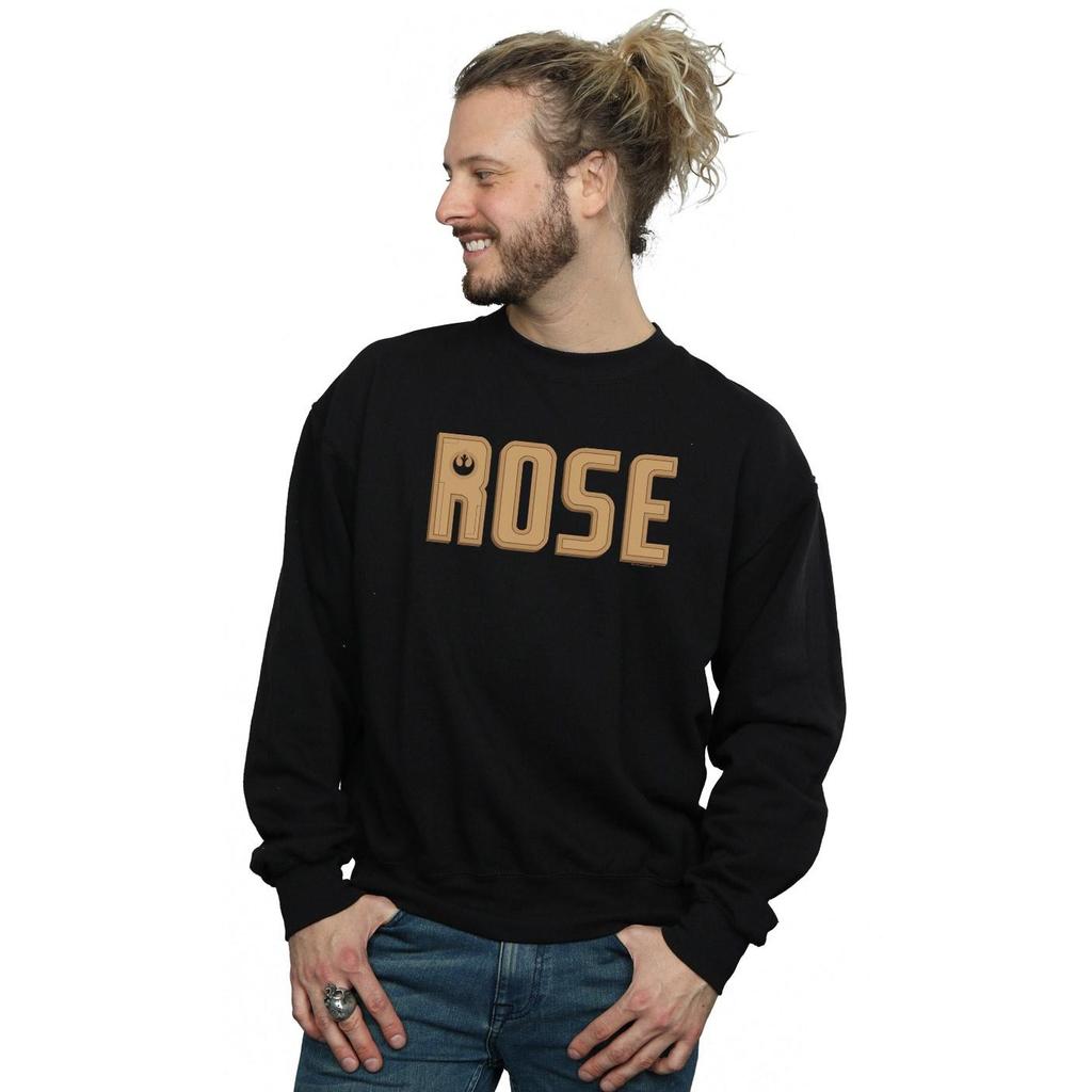 Star Wars Mens The Rise Of Skywalker Rose Text Logo Sweatshirt