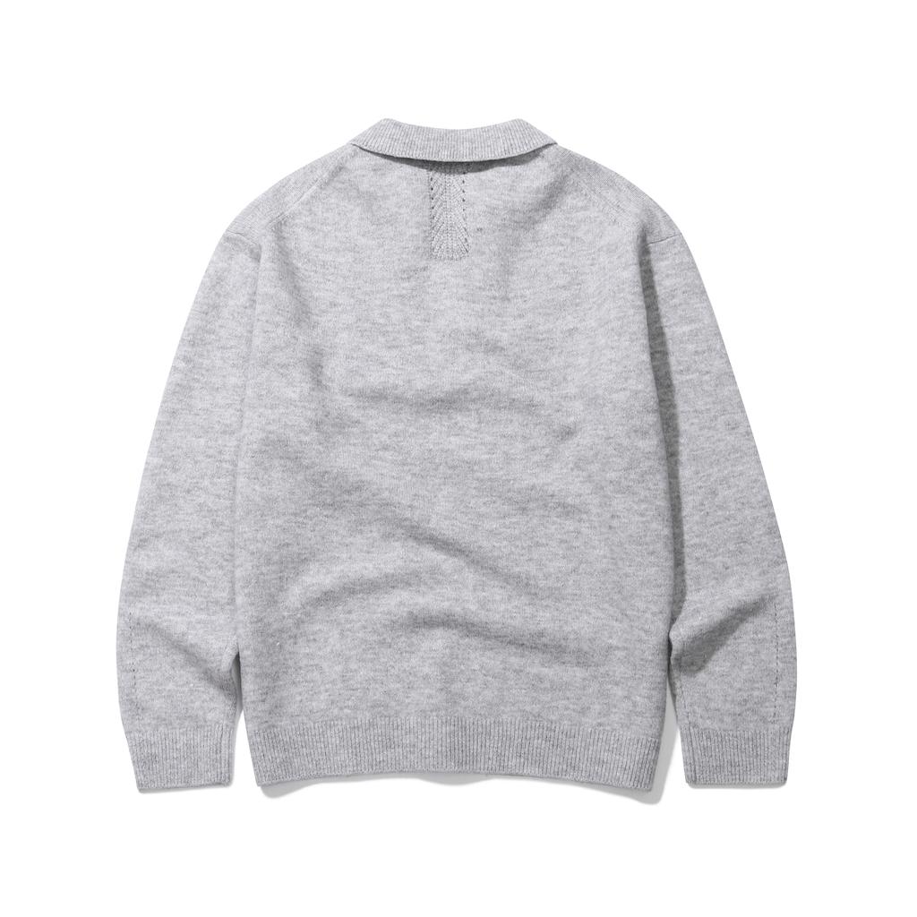 LEDEPT Washable Half-Zip Collar Knit [Light Gray]