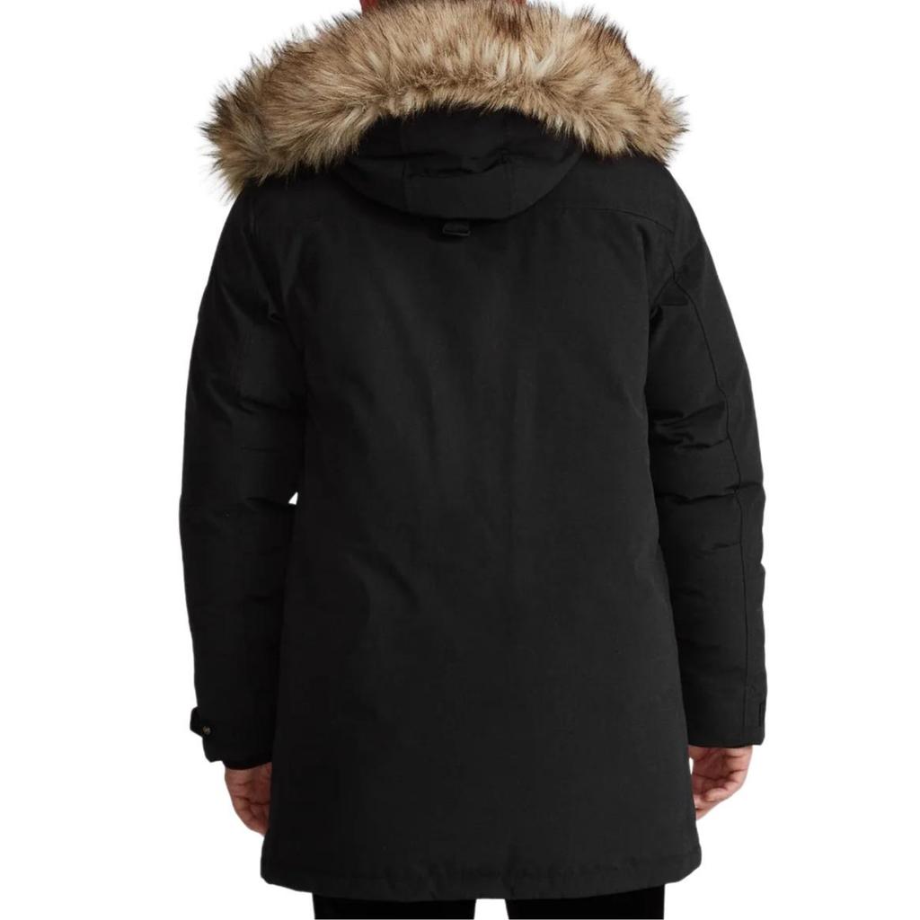 Polo Ralph Lauren Solid Logo Zip-Up Hooded Long Sleeve Down Jacket Men outerwear Black MNPOOTW16020340-001