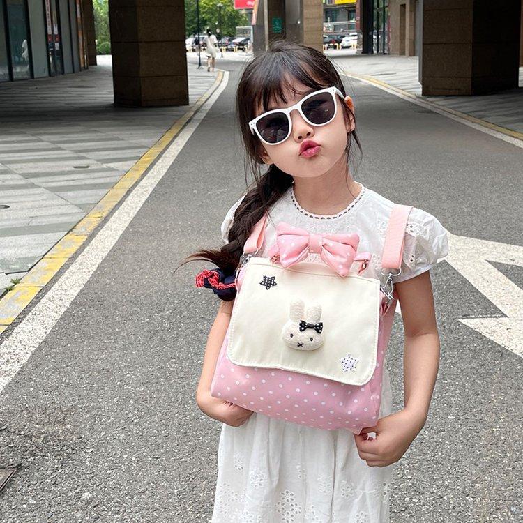 Schoolbag Japanese Ins Style Versatile Schoolbag Cute Little Bunny Polka Dot Portable Bow Backpack Girl Versatile Backpack