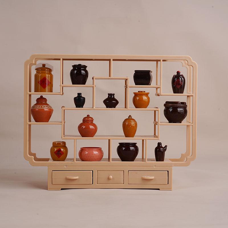 Simulation Retro Mini Bogu Frame Vase Playing House Doll House Children'S Miniature Model Ornament Toy