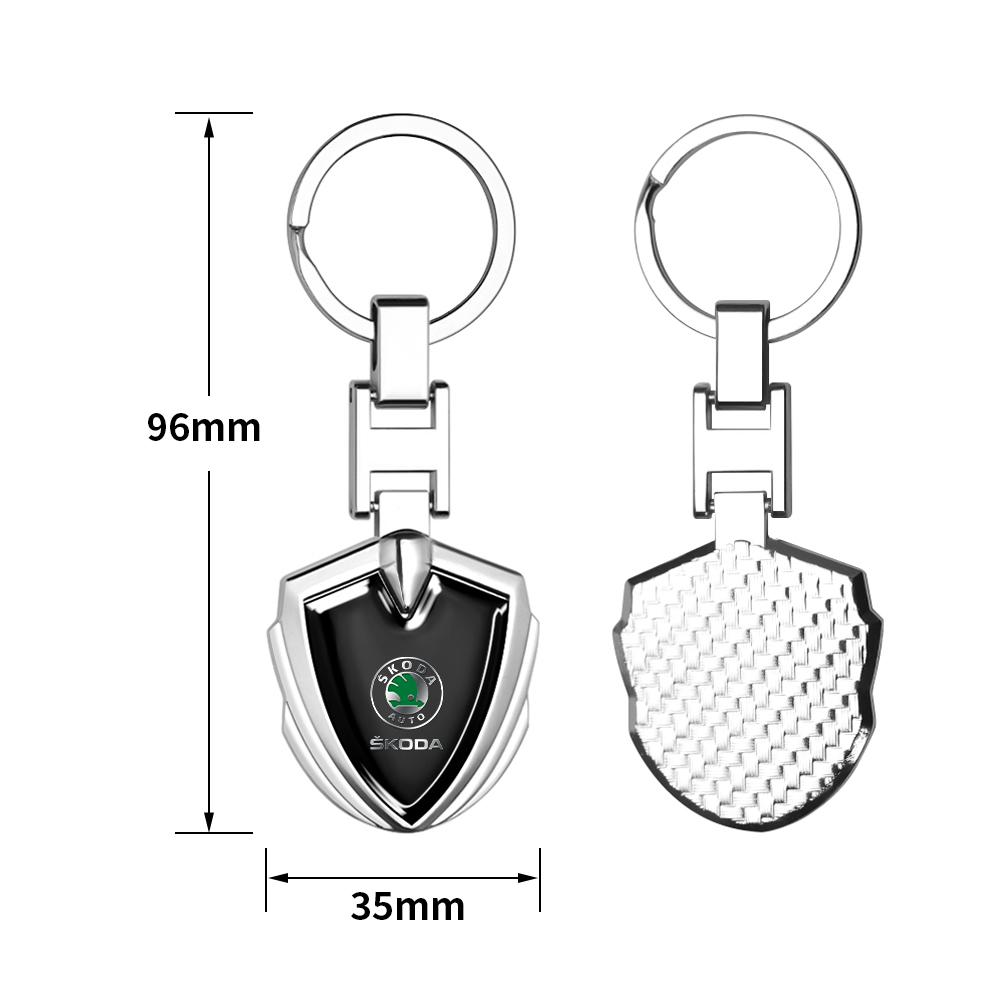 TTJJ2 1/2Pcs Metal Alloy Logo Car Keychain For Skoda Octavia Mk3 Fabia 2 Superb 3u 2 Kamiq Kodiaq VRS Rapid Key Chain Keyrings Gifts
