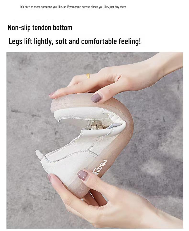 Women's White Leather Slip-On Sneakers - 2025 Spring/Summer Breathable Mesh, Soft Sole Casual Shoes