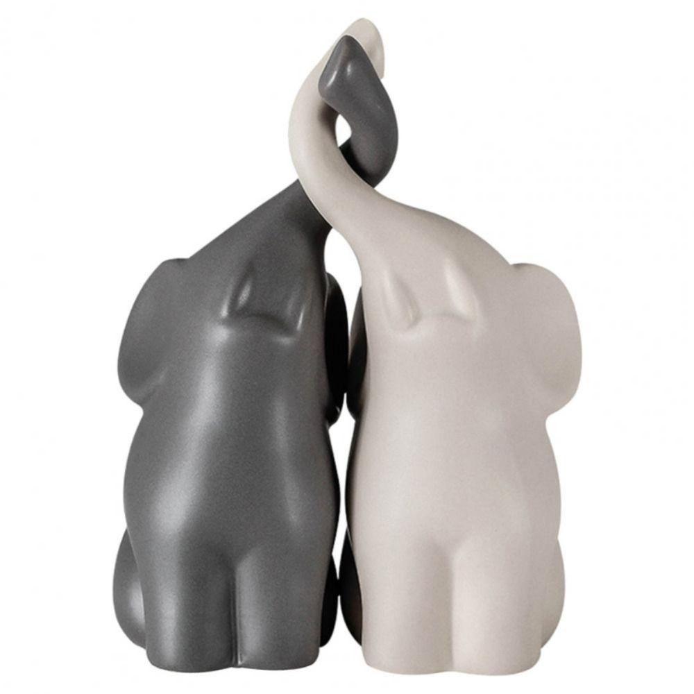 2 Sets of Ceramic Couple Elephant Double Elephant Elephant Sculpture Fashion Bedroom