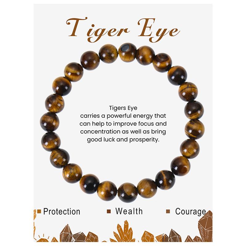 8mm Amethyst & Agate Elastic Beaded Bracelet - Natural Stone Jewelry