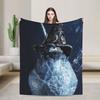 Monster Hunter Wilds Rey Dau Blankets Video Game Flannel Vintage Warm Throw Blanket for Bedroom Autumn/Winter Car
