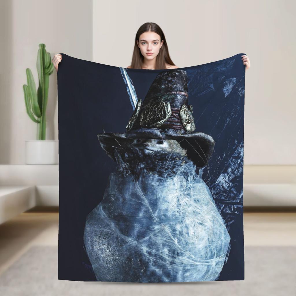 Monster Hunter Wilds Rey Dau Blankets Video Game Flannel Vintage Warm Throw Blanket for Bedroom Autumn/Winter Car